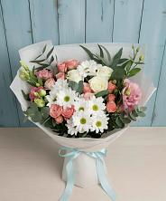 Букет цветов из:  Розы, Лизиантусы и Хризантемы в Дорогобуже