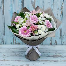 Букет цветов из:  Герберы, Альстромерии и Хризантемы #REPLACE_PRED# Дорогобуже