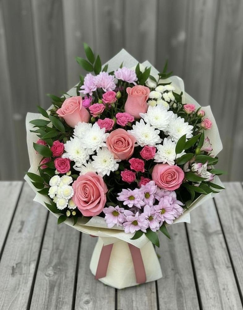 Букет цветов из: Альстромерии, Гвоздики, Розы и Хризантемы в Дорогобуже