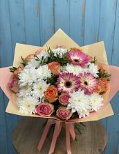 Букет цветов из:  Розы, Герберы и Хризантемы в Дорогобуже