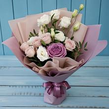 Букет цветов из:  Розы и Лизиантусы в Дорогобуже