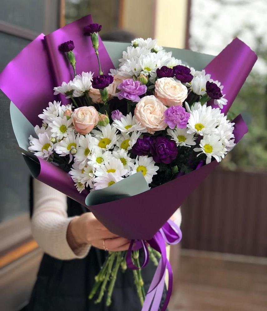 Букет цветов из: Хризантемы, Гвоздики и Розы в Дорогобуже