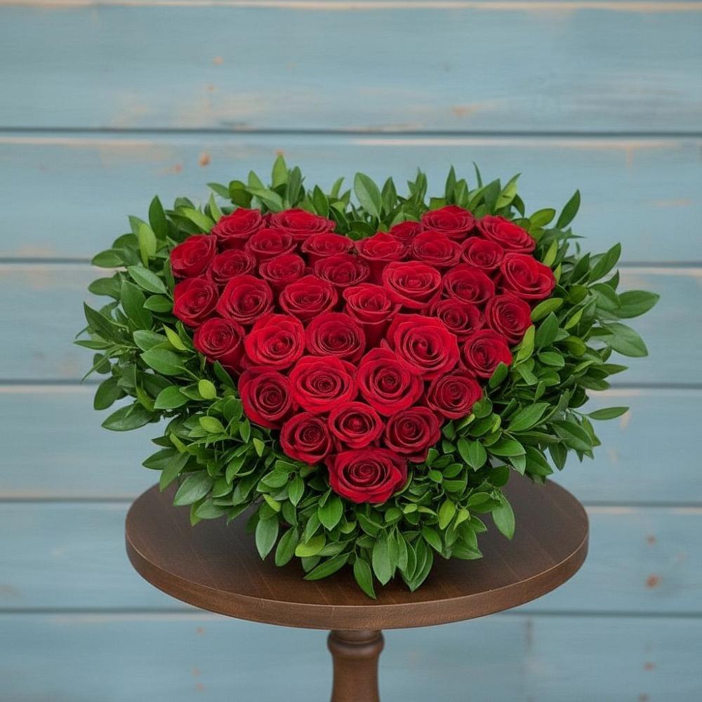 Цветочная композиция из Розы в виде сердца в Дорогобуже