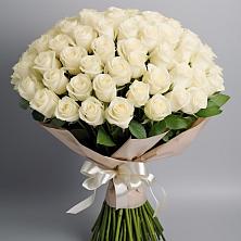 Букет 101 беля роза Белоснежка в Дорогобуже