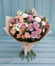 Букет цветов из:  Хризантемы, Розы и Альстромерии в Дорогобуже