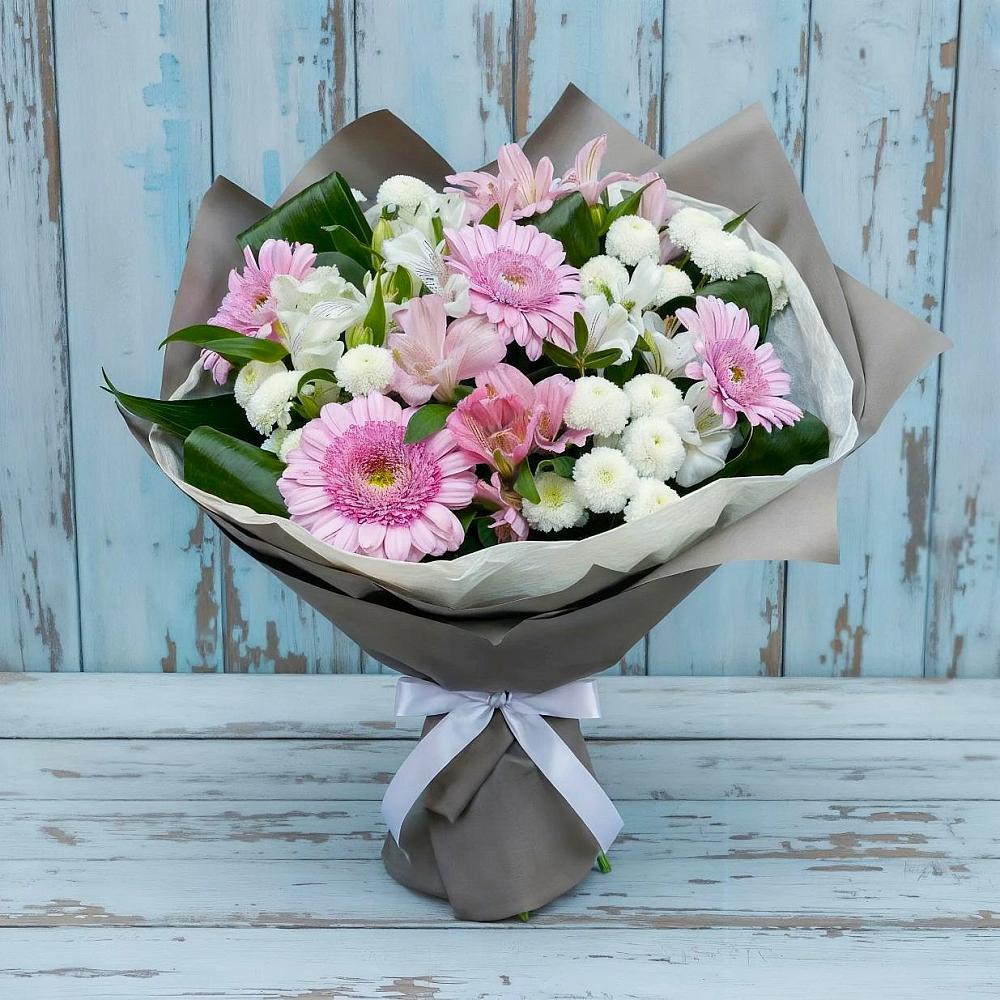 Букет цветов из: Герберы, Альстромерии и Хризантемы в Дорогобуже